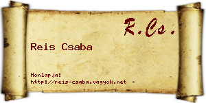 Reis Csaba névjegykártya